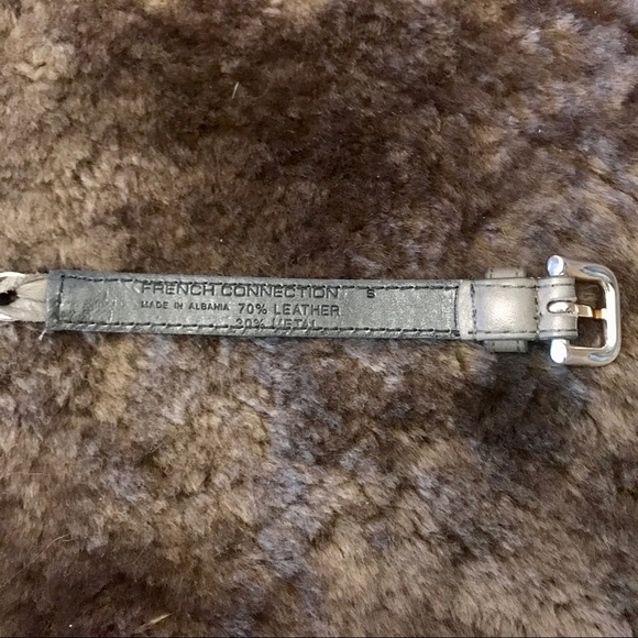 French Connection grey leather/ metal belt - Picture 4 of 4